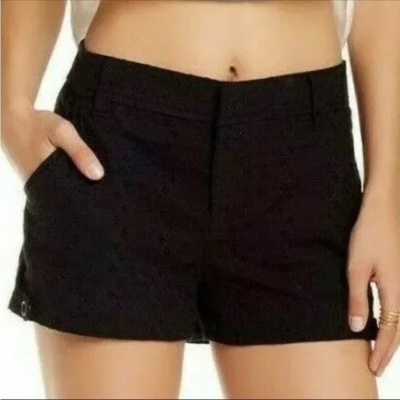 Free People Pants - Free People Shorts Washed Black Lace Eyelet Lined 100% Cotton Snap Fly Closure